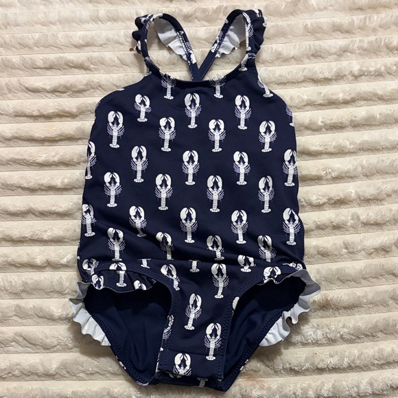 Vineyard Vines Other - 🚨Vineyard Vines🚨 Navy Lobster Print Kids Swim One Piece